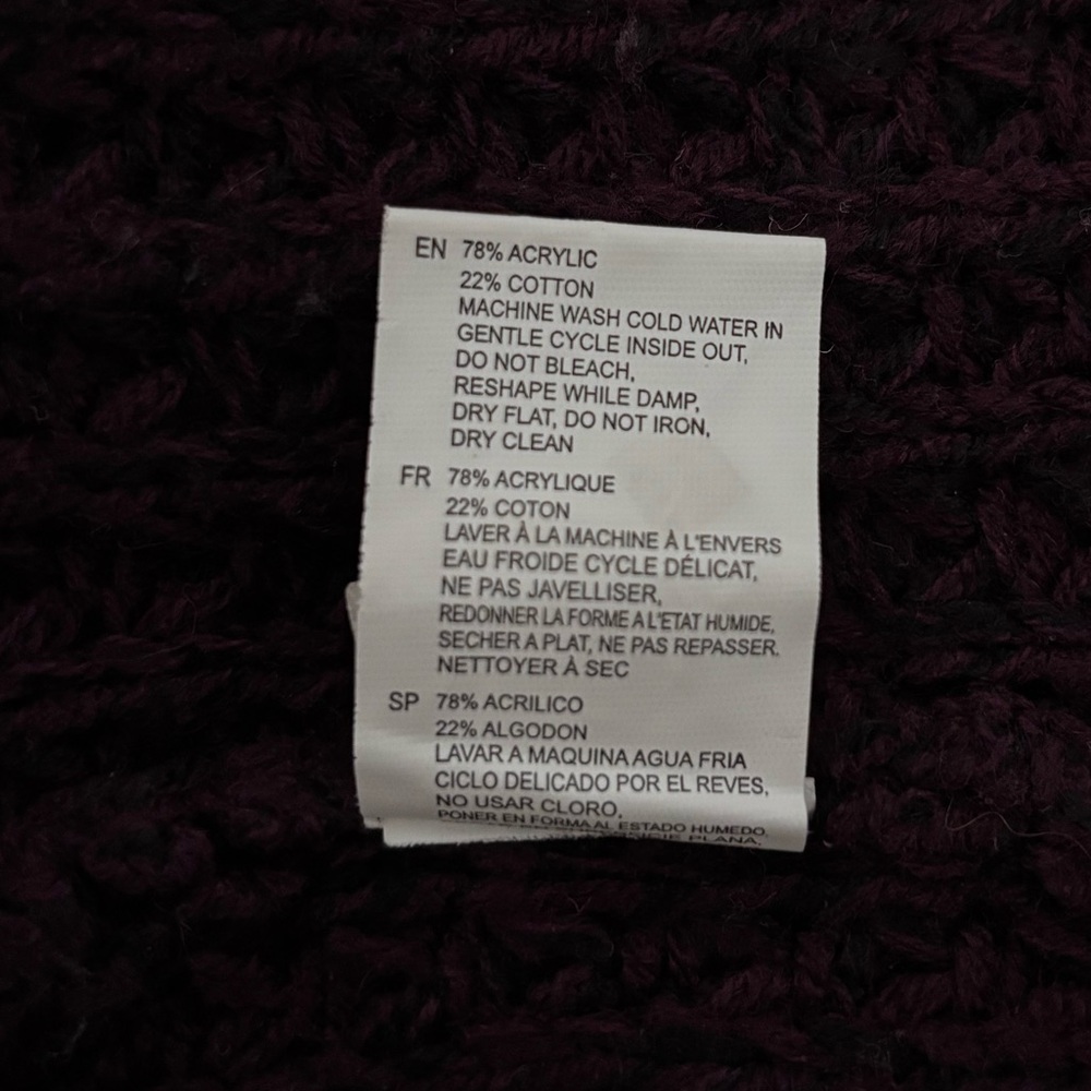 RD Style Montoya Open Cardigan Deep Purple Size Medium - Picture 6 of 7